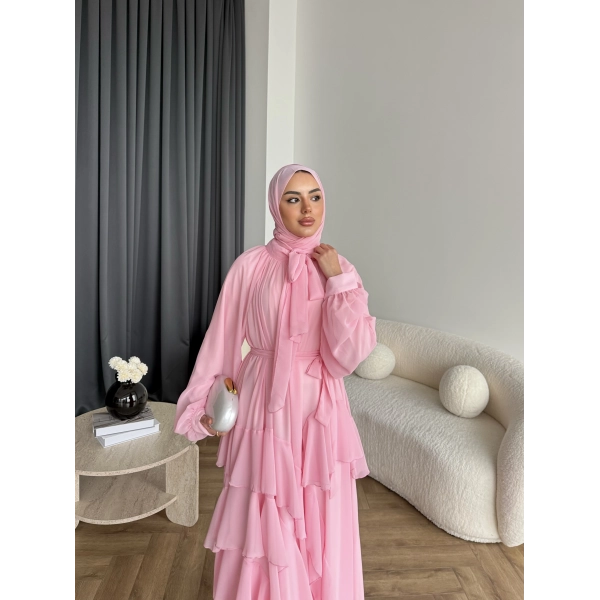 Fuş - Butter Şal Hediye Elbise - Pembe