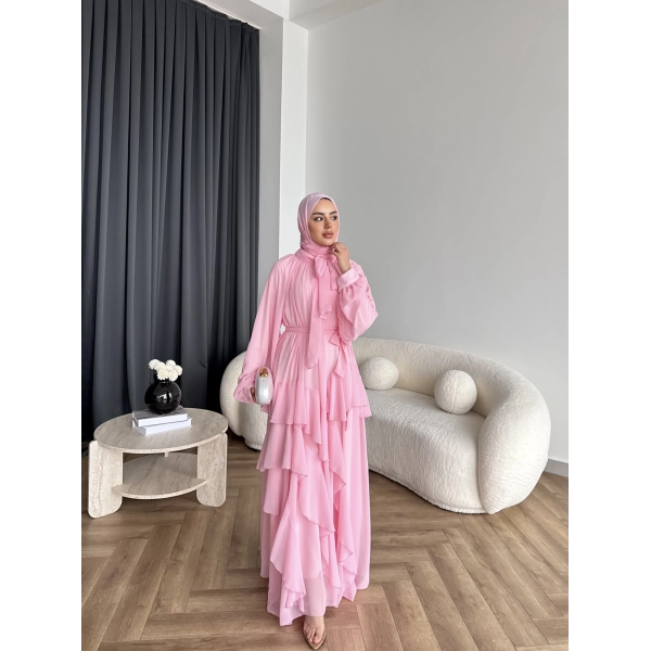 Fuş - Butter Şal Hediye Elbise - Pembe