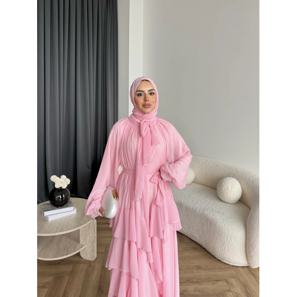 Fuş - Butter Şal Hediye Elbise - Pembe