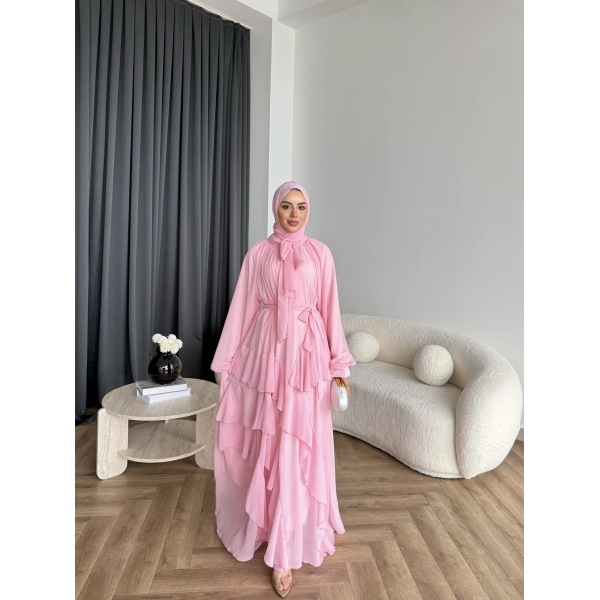 Fuş - Butter Şal Hediye Elbise - Pembe