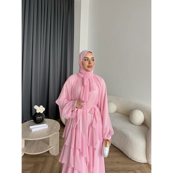 Fuş - Butter Şal Hediye Elbise - Pembe