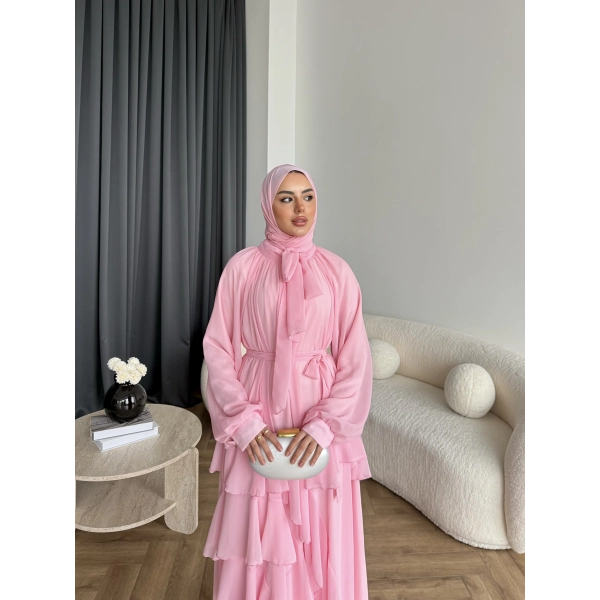 Fuş - Butter Şal Hediye Elbise - Pembe