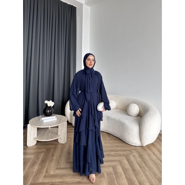 Fuş - Butter Şal Hediye Elbise - Lacivert