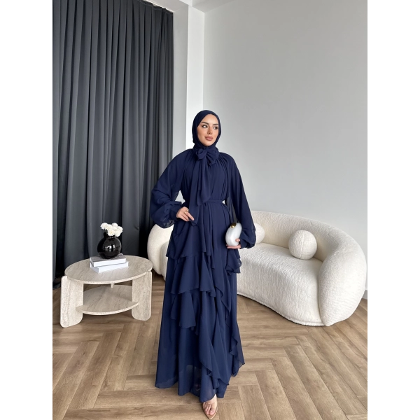 Fuş - Butter Şal Hediye Elbise - Lacivert