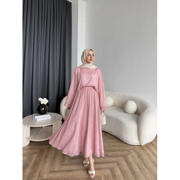 Ng - İncili Etekli Takım - Pembe