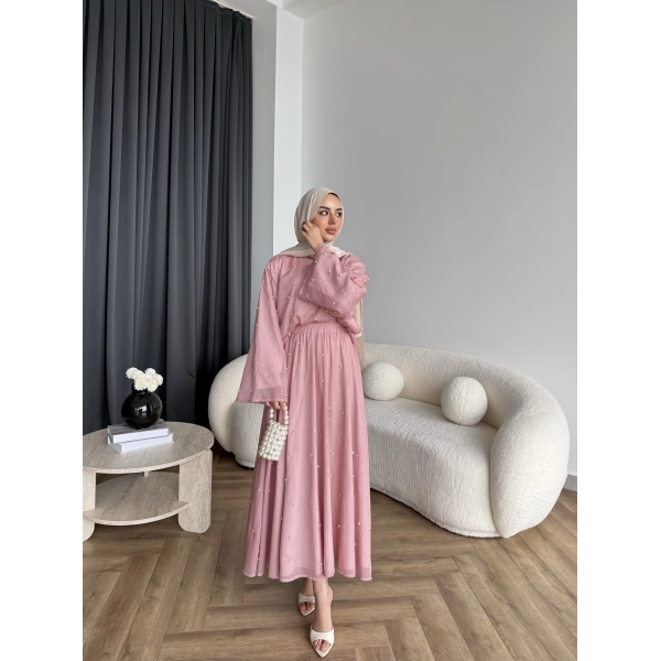 Ng - İncili Etekli Takım - Pembe