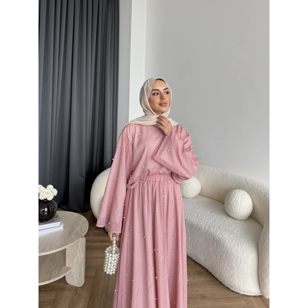 Ng - İncili Etekli Takım - Pembe