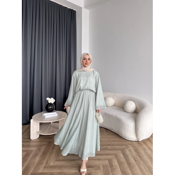 Ng - İncili Etekli Takım - Mint Yeşil