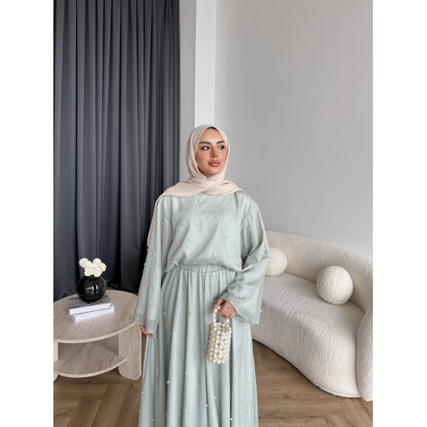 Ng - İncili Etekli Takım - Mint Yeşil