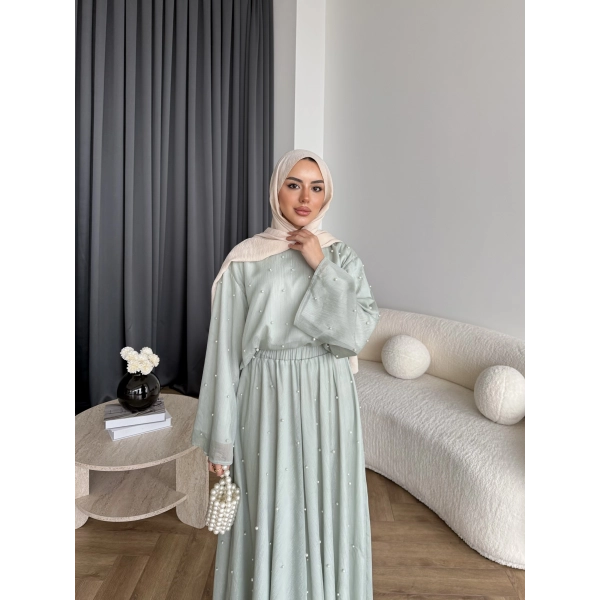 Ng - İncili Etekli Takım - Mint Yeşil