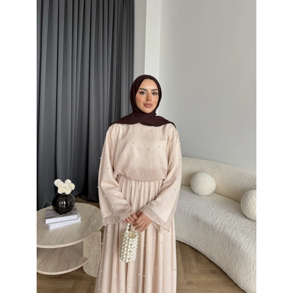 Ng - İncili Etekli Takım - Bej