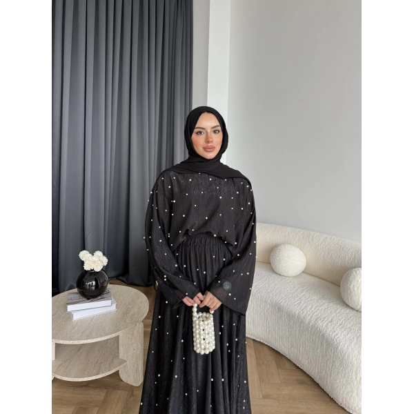 Ng - İncili Etekli Takım - Siyah