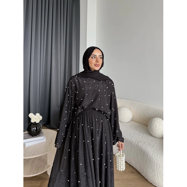 Ng - İncili Etekli Takım - Siyah