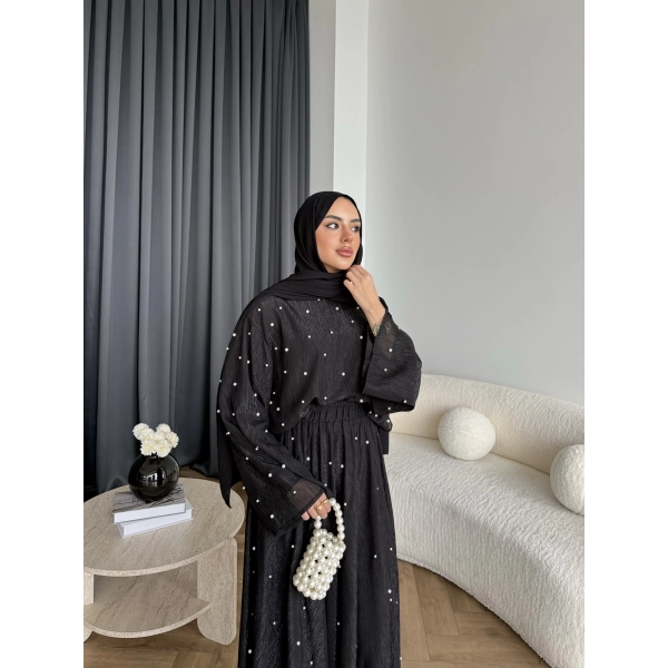 Ng - İncili Etekli Takım - Siyah