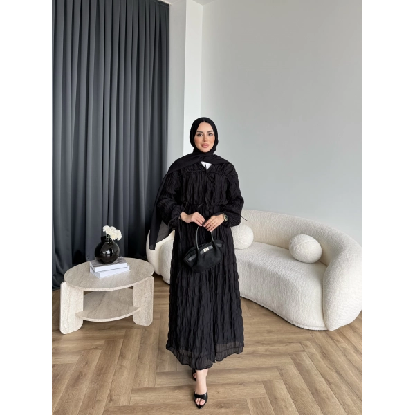 Hen - Henz Vual Bağcıklı Elbise - Siyah