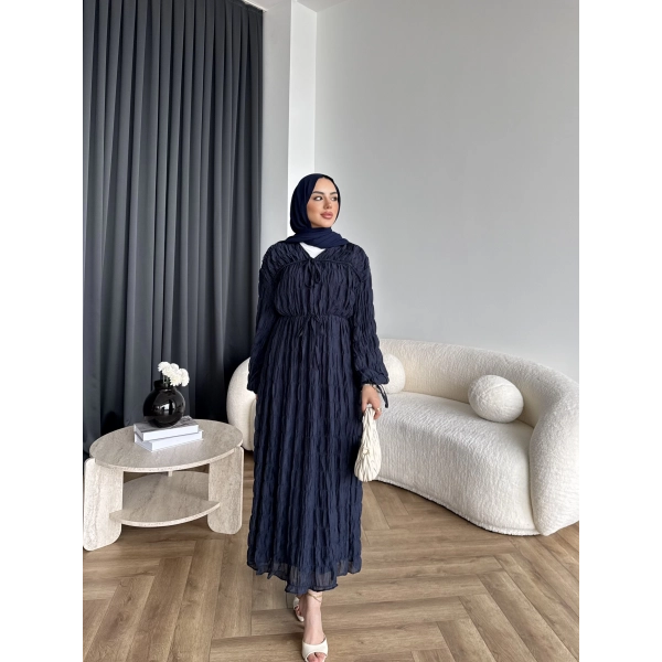 Hen - Henz Vual Bağcıklı Elbise - Lacivert