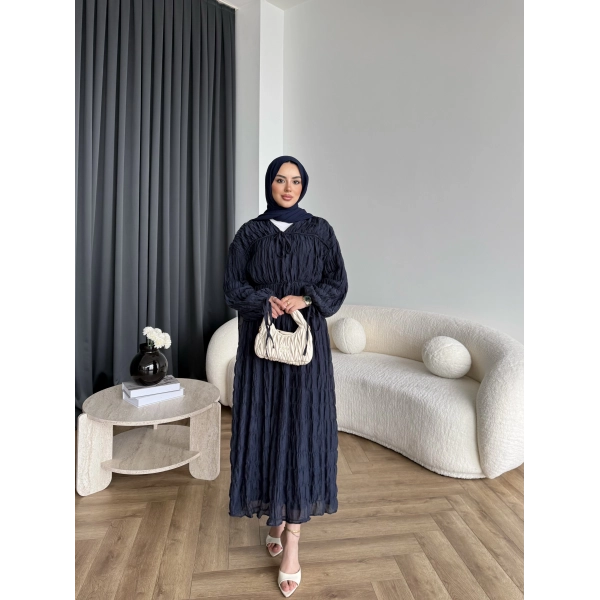 Hen - Henz Vual Bağcıklı Elbise - Lacivert