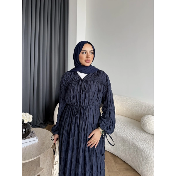 Hen - Henz Vual Bağcıklı Elbise - Lacivert