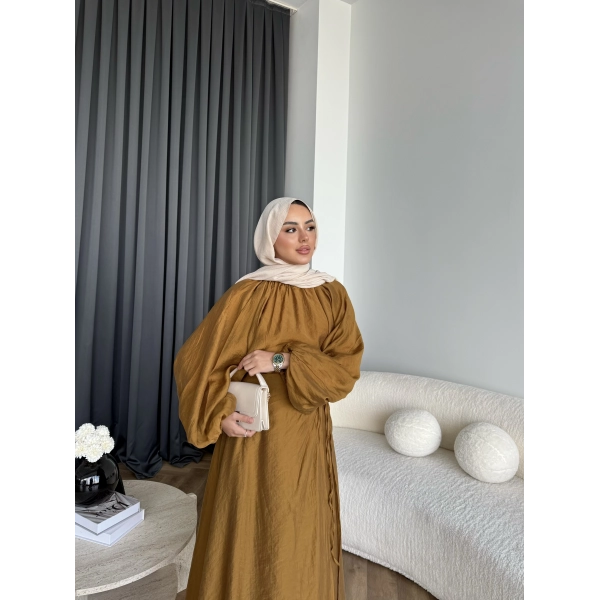 Qu - Balon Kol Etekli Takım - Hardal