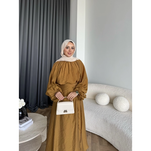 Qu - Balon Kol Etekli Takım - Hardal