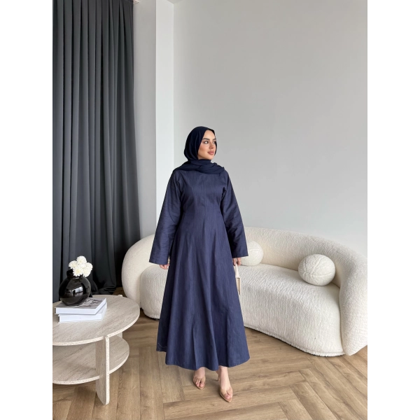 Kmş - Tasarım Kot Elbise - Açık Lacivert