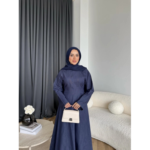 Kmş - Tasarım Kot Elbise - Açık Lacivert