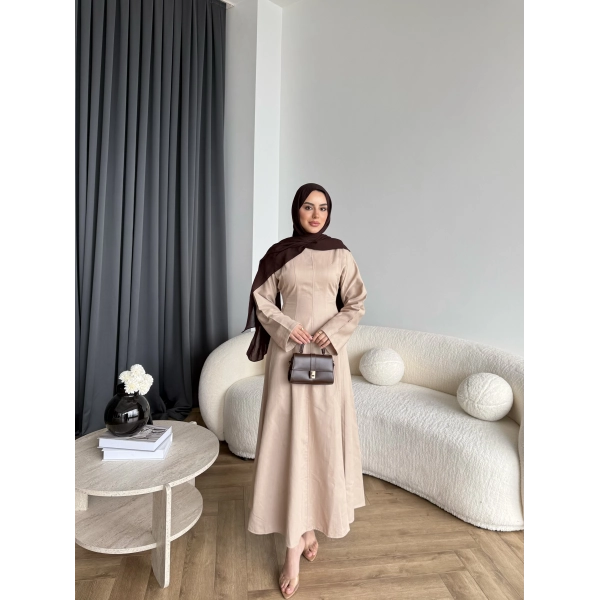 Kmş - Tasarım Kot Elbise - Bej