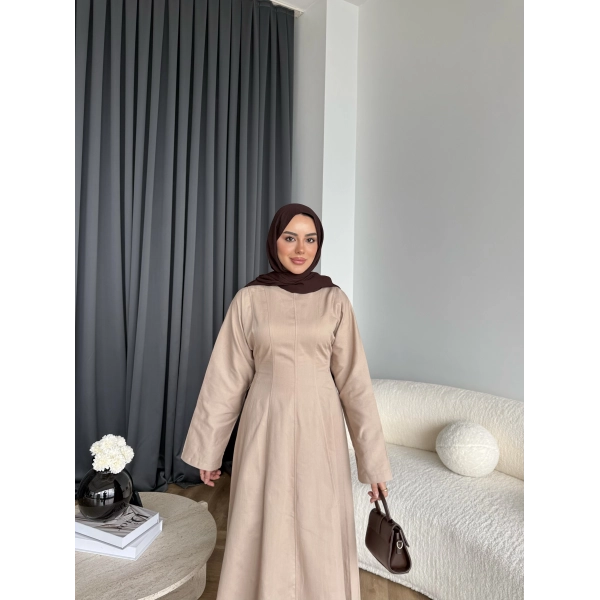 Kmş - Tasarım Kot Elbise - Bej