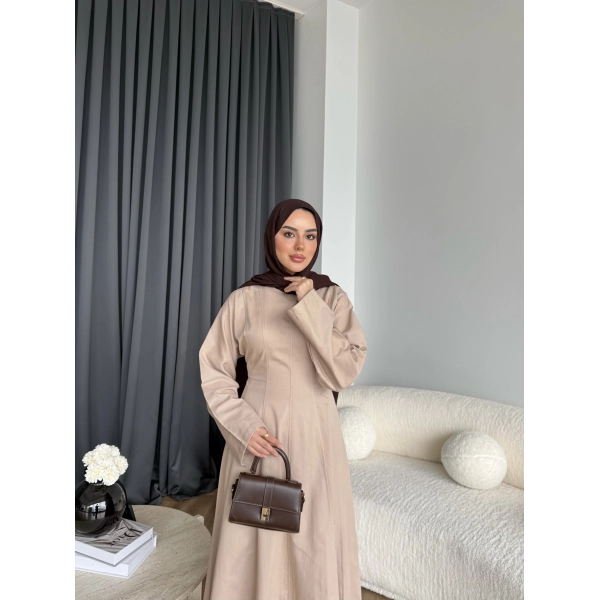 Kmş - Tasarım Kot Elbise - Bej