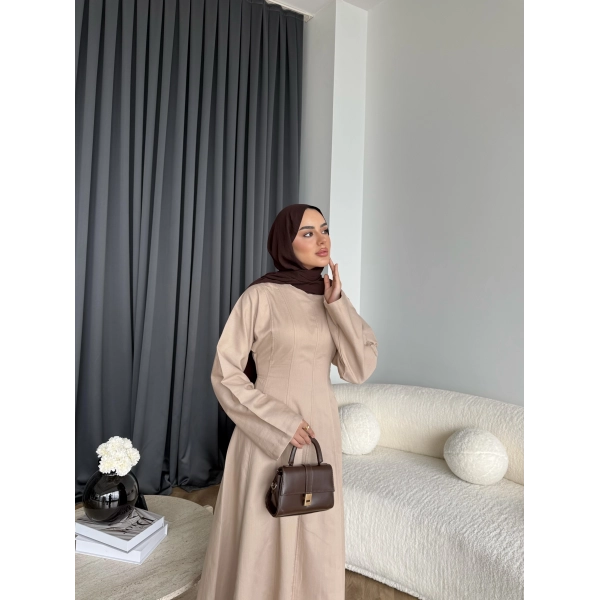 Kmş - Tasarım Kot Elbise - Bej