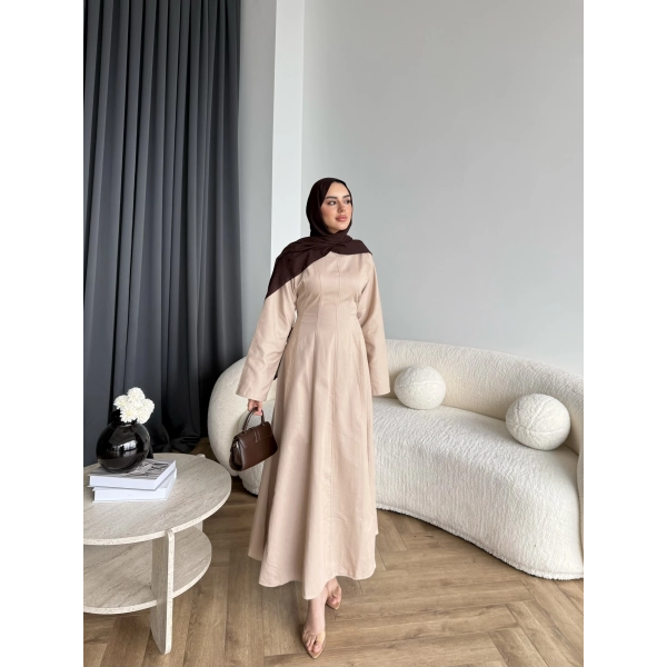 Kmş - Tasarım Kot Elbise - Bej