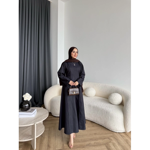 Kmş - Tasarım Kot Elbise - Koyu Lacivert