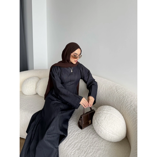 Kmş - Tasarım Kot Elbise - Koyu Lacivert