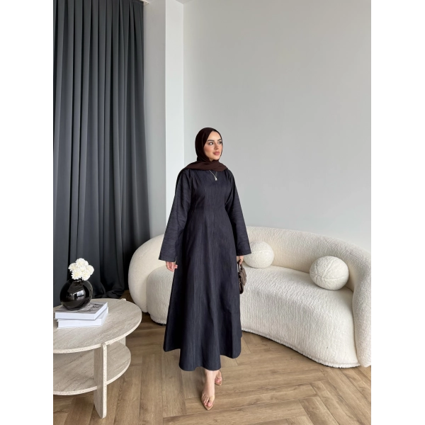 Kmş - Tasarım Kot Elbise - Koyu Lacivert
