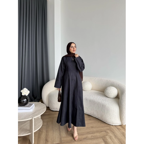 Kmş - Tasarım Kot Elbise - Koyu Lacivert