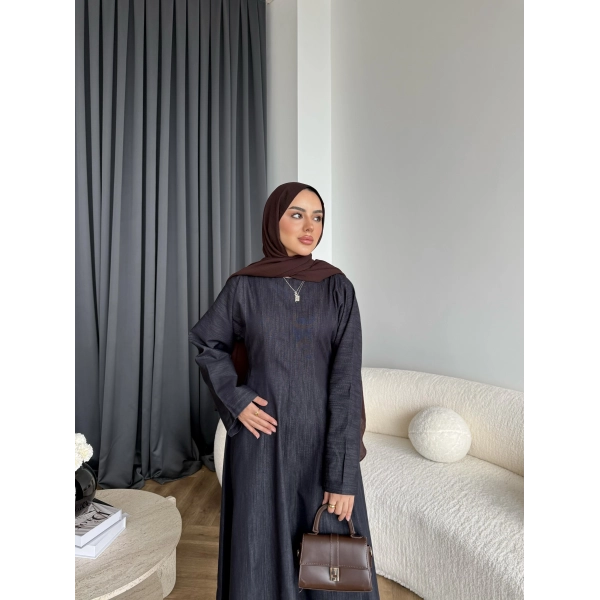 Kmş - Tasarım Kot Elbise - Koyu Lacivert