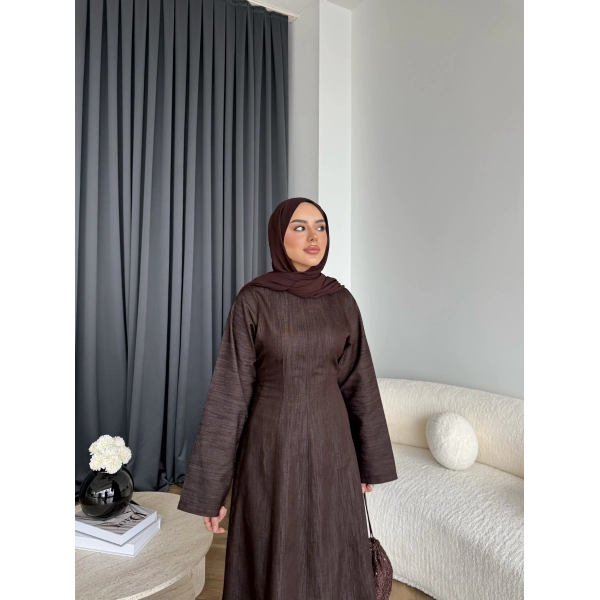 Kmş - Tasarım Kot Elbise - Kahve