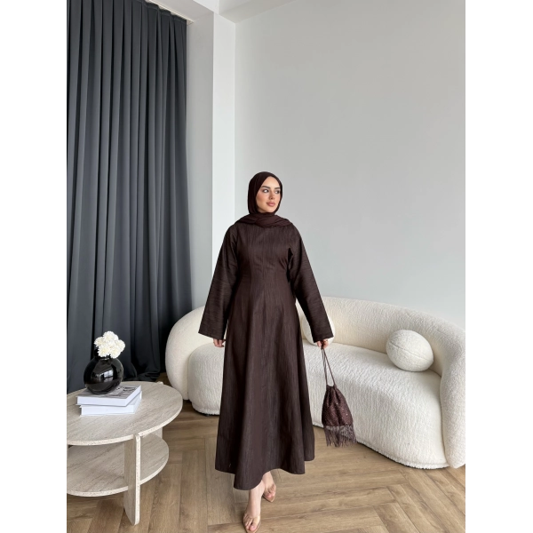 Kmş - Tasarım Kot Elbise - Kahve