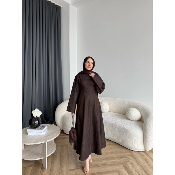 Kmş - Tasarım Kot Elbise - Kahve