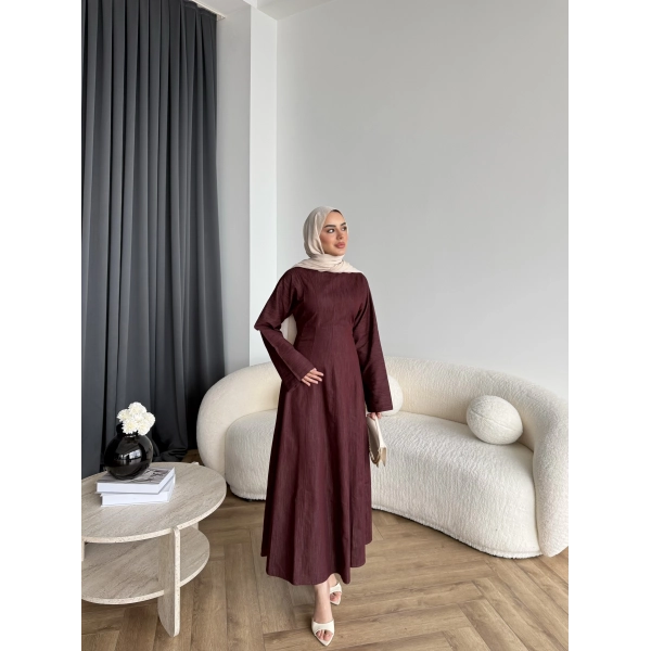 Kmş - Tasarım Kot Elbise - Bordo