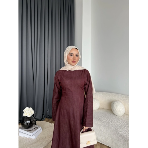 Kmş - Tasarım Kot Elbise - Bordo