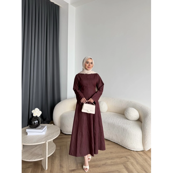 Kmş - Tasarım Kot Elbise - Bordo