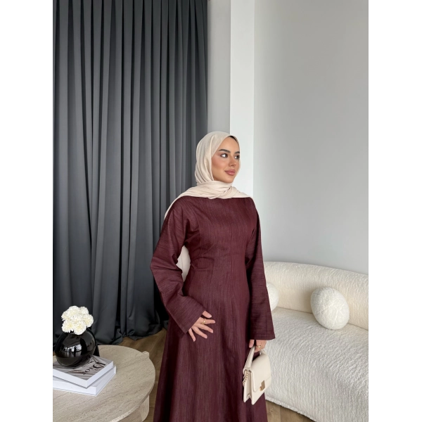 Kmş - Tasarım Kot Elbise - Bordo