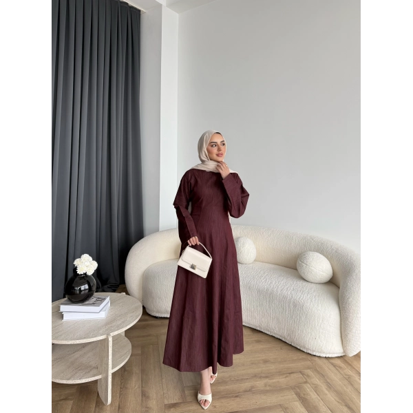 Kmş - Tasarım Kot Elbise - Bordo