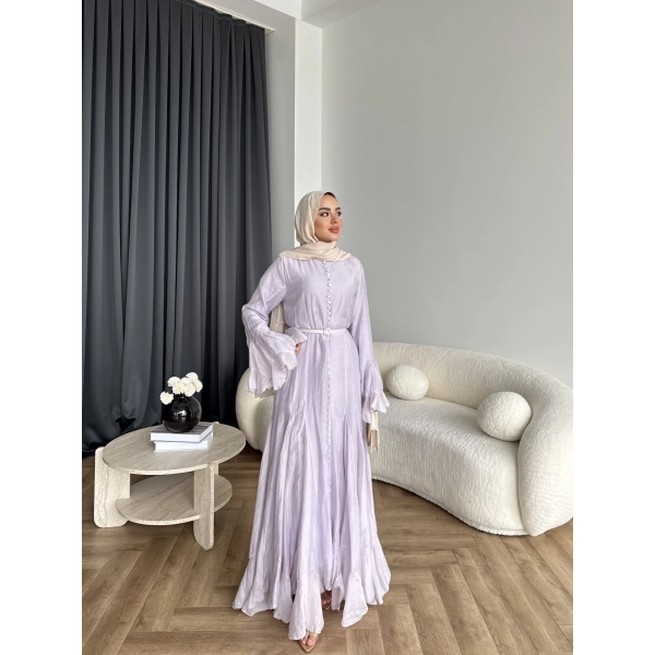 Fuş - Navyl Modal Elbise - Lila - BAYRAMDAN SONRA 15 -20 GÜN İÇİNDE GELİCEKTİR
