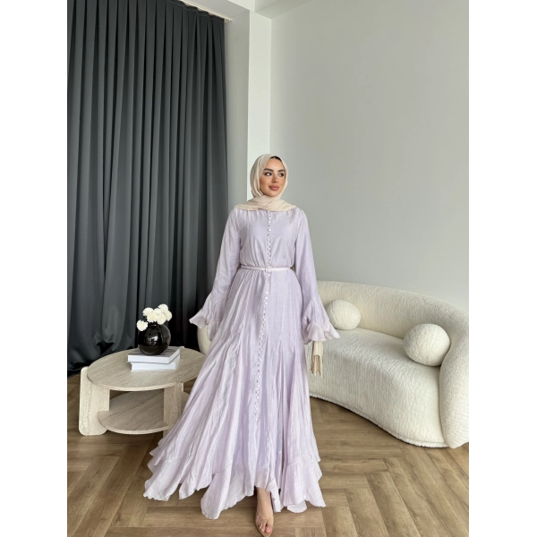 Fuş - Navyl Modal Elbise - Lila - BAYRAMDAN SONRA 15 -20 GÜN İÇİNDE GELİCEKTİR