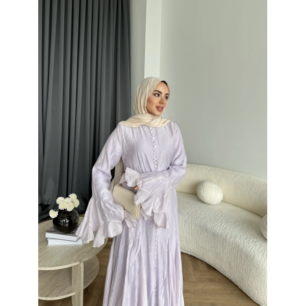 Fuş - Navyl Modal Elbise - Lila - BAYRAMDAN SONRA 15 -20 GÜN İÇİNDE GELİCEKTİR