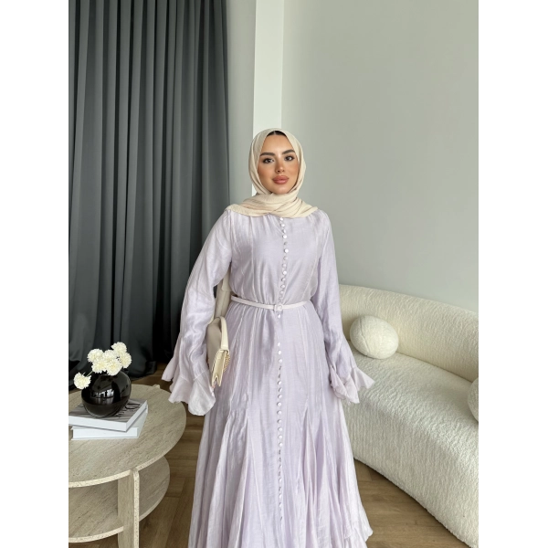 Fuş - Navyl Modal Elbise - Lila - BAYRAMDAN SONRA 15 -20 GÜN İÇİNDE GELİCEKTİR