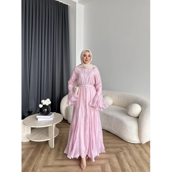 Fuş - Navyl Modal Elbise - Pembe