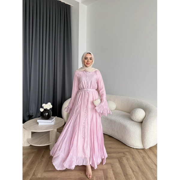 Fuş - Navyl Modal Elbise - Pembe